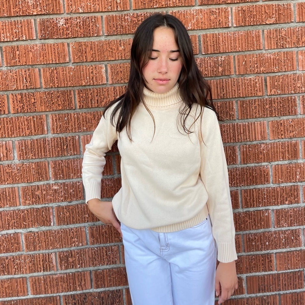 Cream turtle neck sweater